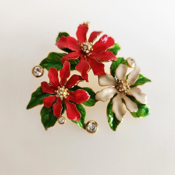 LOT OF VINTAGE CHRISTMAS BROOCHES: BUTLER, D'ORLAN AND UNSIGNED AVON SET - Picture 3 of 10